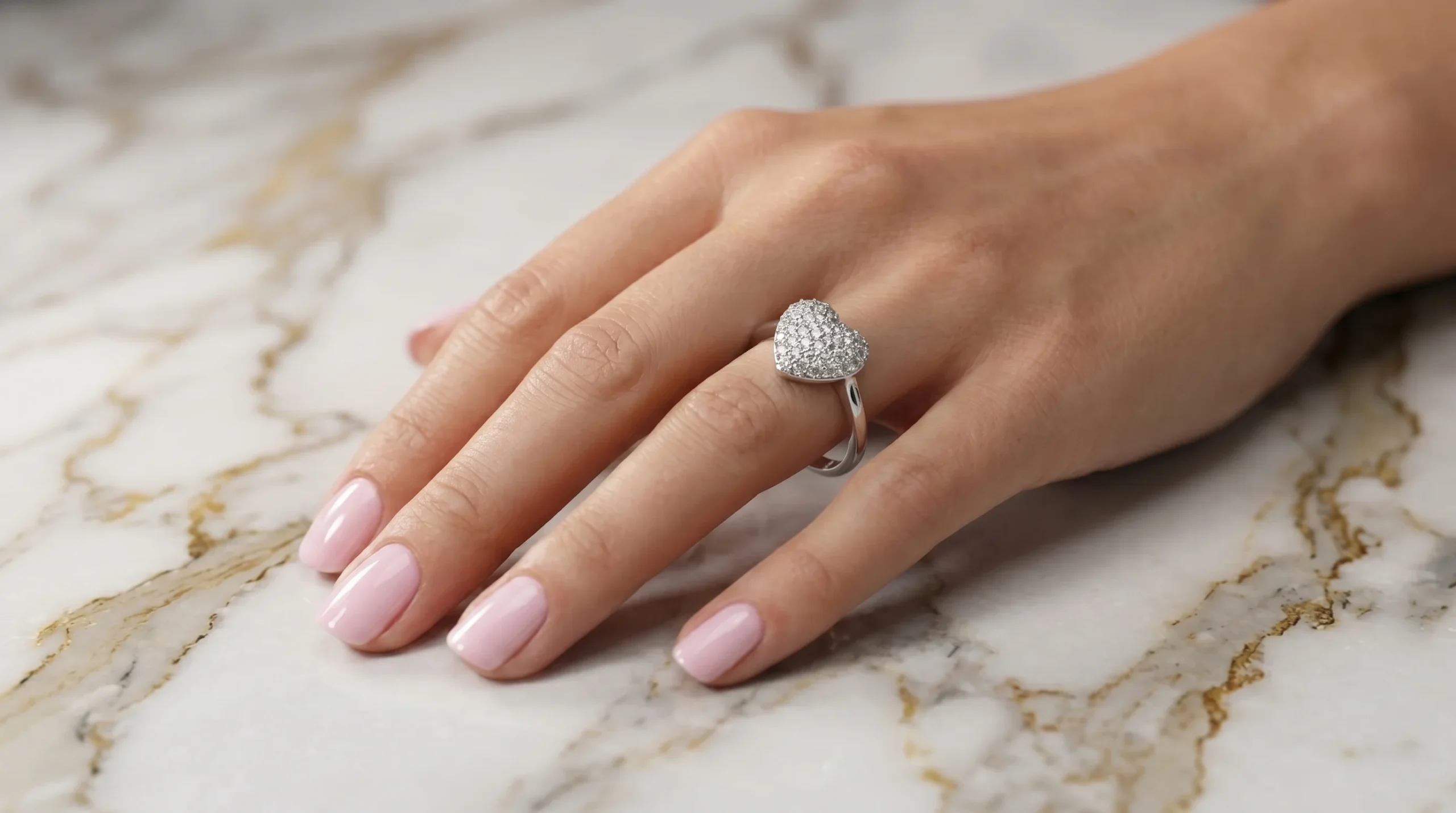 Anel Coração Micro Zircônia Branco 19 - (RR03) Fino Toque - Imagem 4