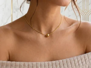 Choker Corações Vazados Lisos Dourado - (RR61)
