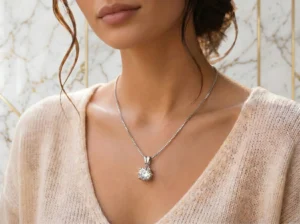 Colar Ponto de Luz Cristal Branco - (RR86)