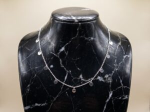 Colar Chapas Redondas Lisas Ródio Branco - (RR76)