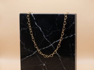 Colar Coração Vazado Liso Dourado - (RR79)