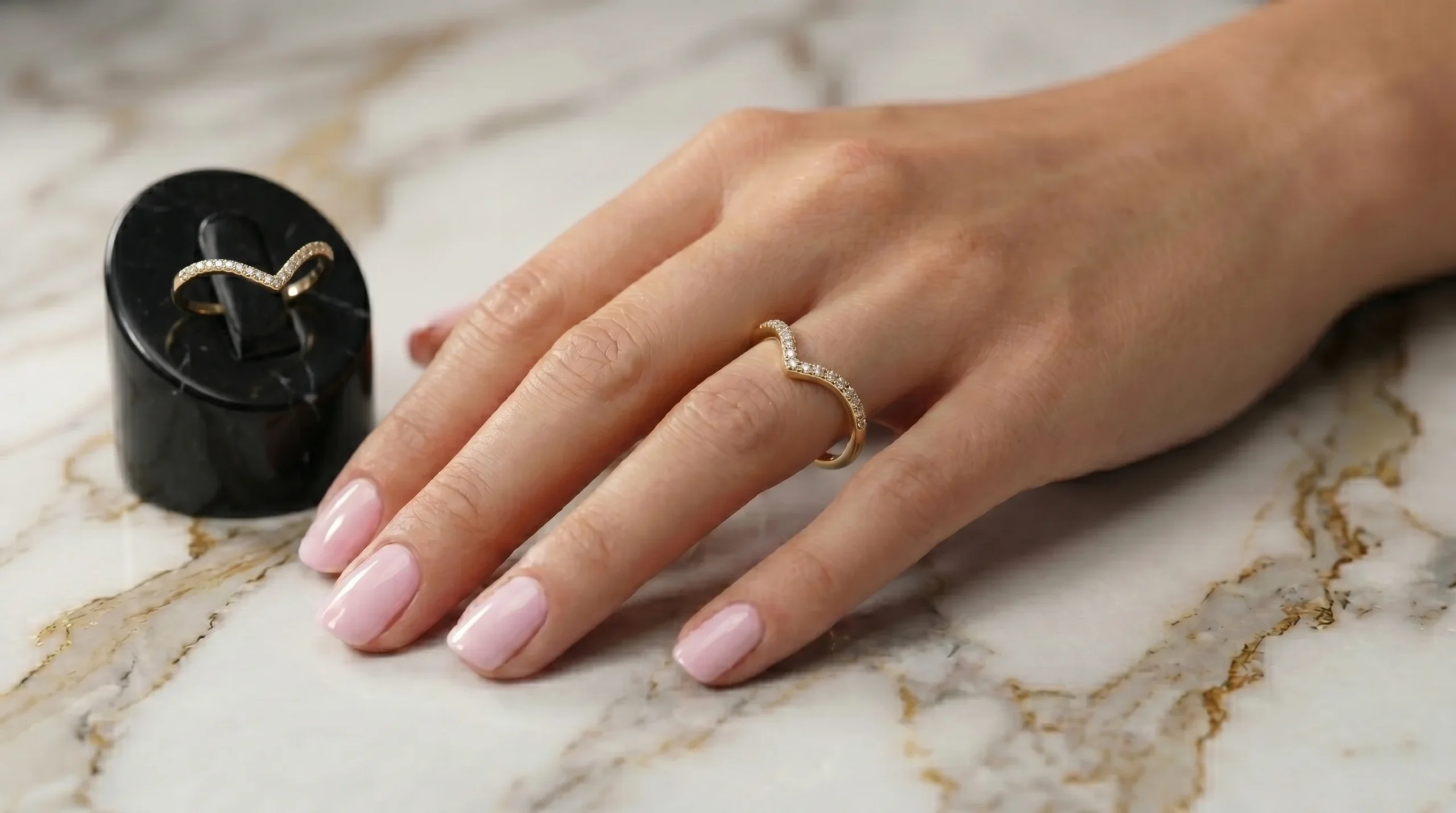 Anel Micro Zircônia Dourado Regulável - (RR14) Fino Toque